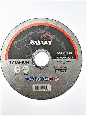 Tarcza Premium do cięcia Inox 1,0 X 22,23 Wolfmann 411213 A